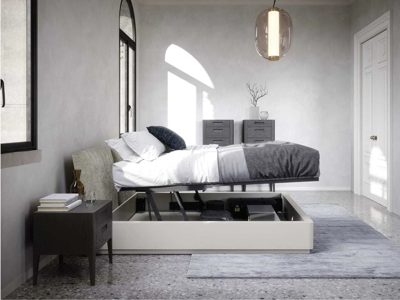 Кровать Cittadella с изголовьем из подушек на ножках на заказ, фото 5