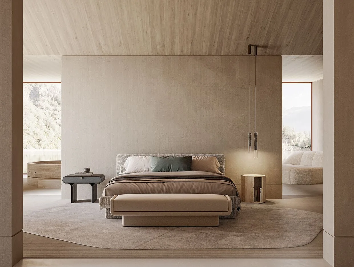 Парящая кровать Mondello с прямым изголовьем на заказ, фото 4