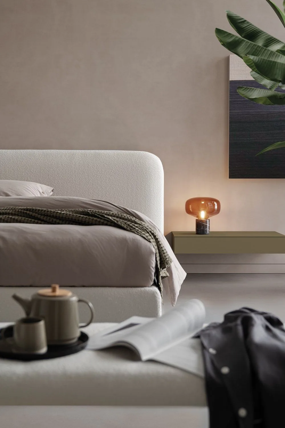 Кровать Praia с прямым изголовьем на цоколе на заказ, фото 2